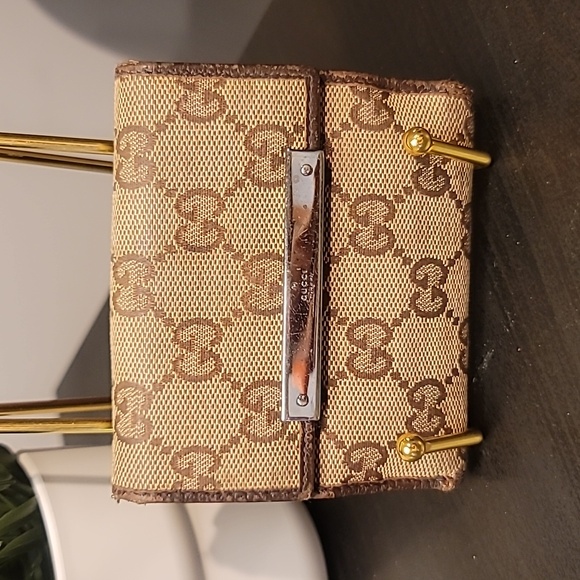 Monogram Metal Bar French Flap Wallet Beige Ebony Cocoa - Picture 2 of 10